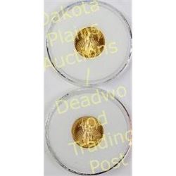 Collection of 2 Gold Eagle $5 coins dated 2004 and 2010.  Est. 150-300