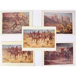 Collection of 5 vintage and signed prints by Nebraska artist Reynold Brown b. 1917 - d. 1991, each 9