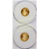 Image 1 : Collection of 2 Gold Eagle $5 coins dated 2005 and 2007.  Est. 150-300