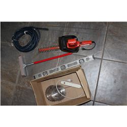HEDGE TRIMMER, PIPE BRUSHES AND TOOLS