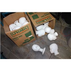 TWO BOXES OF NEW FOAM DISPLAY HEADS