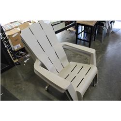 TWO PLASTIC PATIO CHAIRS