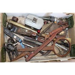 TRAY OF TOOLS AND MILLER FALLS PLANE AND SMALL PLANE
