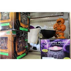 HALLOWEEN LAMPS CAULDRON AND HOUSES