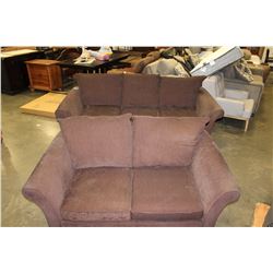 BROWN STYLUS SOFA AND LOVESEAT