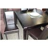 Image 2 : ROZZINI TABLE WITH GLASS INSERT AND SIX LEATHER CHAIRS