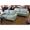 Image 1 : FLOOR MODEL HOME ELEGANCE MODERN CHENILLE TUFTED SOFA AND LOVESEAT, REMOVABLE BACK CUSHIONS, RETAIL 