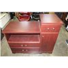 Image 1 : CHERRY FINISH TIERED STORAGE CABINET