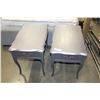 Image 1 : TWO GREY AND SILVER PAINTED FRENCH PROVINCAL ENDTABLES