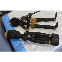 TWO WOOD AFRICAN FIGURES