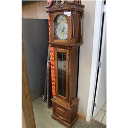OAK CASED GRANDFATHER CLOCK