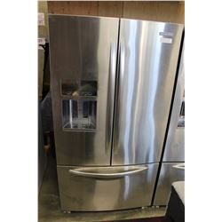 KITCHEN AID STAINLESS DOUBLE DOOR FRIDGE WITH WATER AND ICE AND SLIDE OUT FREEZER DRAWER IN WORKING 