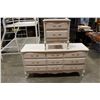 Image 1 : WHITE FRENCH PROVINCAL DRESSER WITH MIRROR AND NIGHTSTAND