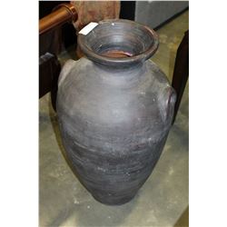 LARGE BLACK TERRA COTTA VASE