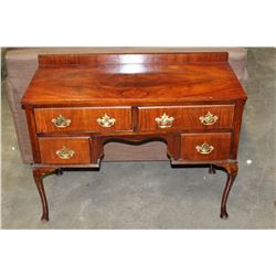 VINTAGE 4 DRAWER WALNUT QUEEN ANNE DESK
