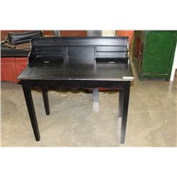 BLACK DESK WITH HUTCH