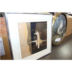 CONVEX GLASS PICTURE AND UNIQUE FRAMED WOOD PICTURE