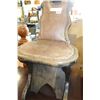 Image 1 : WOOD AND LEATHER CHAIR