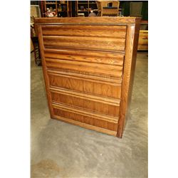 OAK FIVE DRAWER HIGHBOY DRESSER