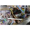 Image 2 : TWO BOXES OF HALLOWEEN BROOMS AND SWORDS AND DECOR NEW