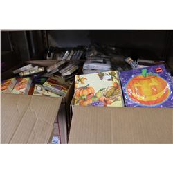 FOUR BOXES OF HALLOWEEN PAPER PLATES AND CUPS