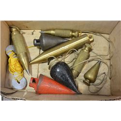 LOT OF BRASS ETC PLUM BOBS