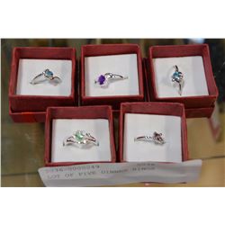 LOT OF FIVE DINNER RINGS