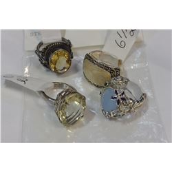 FOUR ESTATE RINGS SIZE 6 SOME STERLING