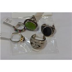 FOUR ASSORTED ESTATE RINGS SOME STERLING