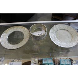 NATIVE PEWTER DISH AND BRACELET