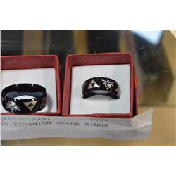 TWO TITANIUM ZELDA RINGS