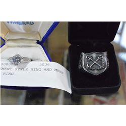 ENGAGEMENT STYLE RING AND MENS ANCHOR RING