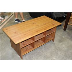 PINE IKEA COFFEE TABLE WITH STORAGE