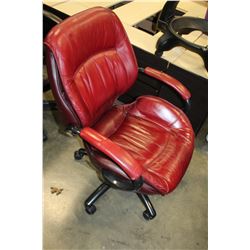 RED LEATHER OFFICE CHAIR