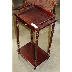 MAHOGANY FINISH TWO TIER STAND