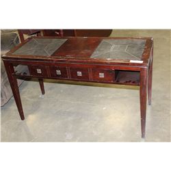 LEATHER TOP HALL TABLE WITH STORAGE