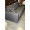 Image 2 : NEW HOME ELEGANCE GREY TUFTED MODERN SQUARE ARM SOFA WITH 2 THROW PILLOWS, MISMATCHED CUSHION, RETAI