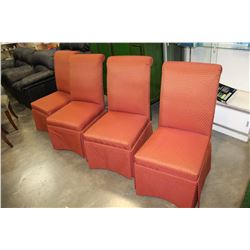 FOUR STYLUS UPOLSTERED DINING CHAIRS
