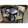 Image 2 : SMALL ESPRESSO DROPLEAF TABLE AND FOUR CHAIRS