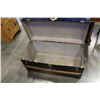 Image 2 : WOOD LEATHER AND METAL STORAGE TRUNK