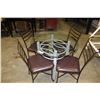 Image 1 : ROUND METAL BASE GLASSTOP TABLE AND 4 CHAIRS