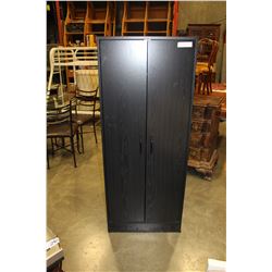 2 DOOR BLACK STORAGE CABINET