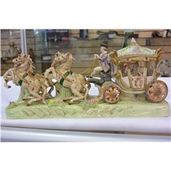 PORCELAIN HORSE DRAWN CARRIAGE