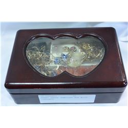 HEART SHAPE JEWELLRY BOX WITH CONTENTS