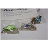 Image 1 : THREE PRECIOUS STONE PENDANTS ON STERLING CHAINS
