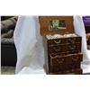 Image 2 : MINIATURE HIGHBOY JEWELLRY BOX WITH CONTENTS