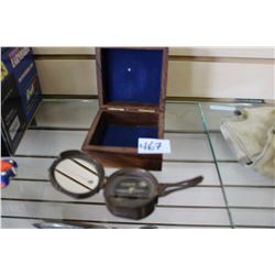 COMPASS IN WOOD CASE