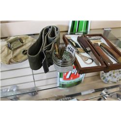 MILITARY BELT AND KNIVES AND BULLETS