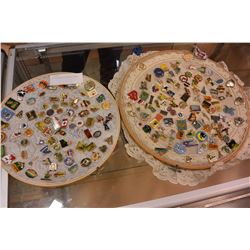 TWO DISPLAYS OF VARIOUS PINS