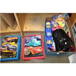 BOX OF TOYS AND HOT WHEELS